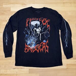 Phoebe Bridgers Shirt Mens XL Punisher Tour Black Long Sleeve Skeleton USA
